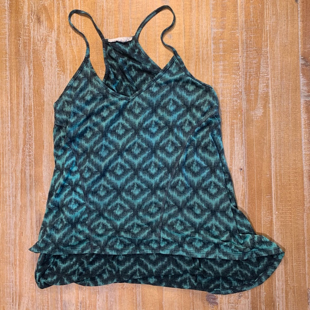 Black/blue diamond pattern tank top size M